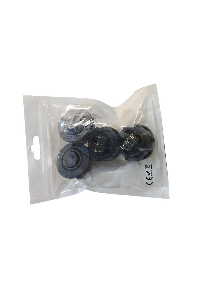 SYOSI 12V Lighted Rocker Switch, 20A Waterproof Round Toggle Switch with Housing and LED Light, SPST ON/OFF Switch for Car Boat Truck (Blue), 4Pcs  - Image 2