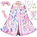 LIMIROLER Mermaid Toys Princess Dress Up Clothes Light Up Girls Dress Up Princess Cape 9 PCS Gift Set for Little Girls 38 Years Old Pink - Image 3