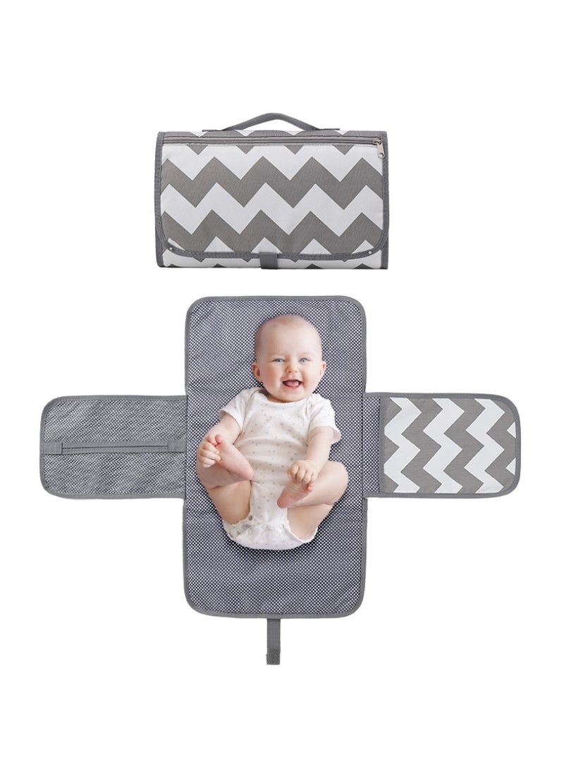 Sybil's Diaper Changing Pad Travel Waterproof Compact Baby Changing Mat with Built-in Support 3 Pockets for Storage Lightweight & Foldable Changing Station Newborn Shower Gifts - Image 1