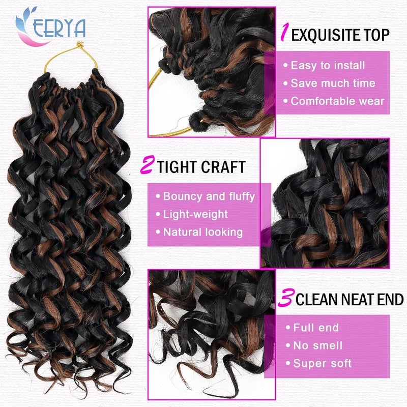 Eerya 7 Packs GoGo Curl Crochet Hair 10 Inch Short Curly Crochet Hair for Women Water Wave Beach Curl Deep Twist Crochet Braids Synthetic Braiding Hair Extensions (10 Inch, P30) - Image 4