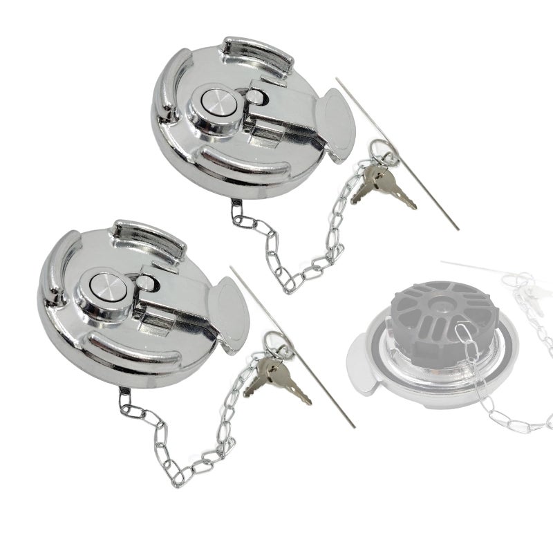 bansdans 2Pcs 11-04859-100 4" Locking Diesel Fuel Cap, Lever-Style Aluminum Fuel Tank Cap with Key Fit for 1972-2017 Peterbilt 330, 379, 389, 579, 587 Trucks, OE# 11-04859-200, 572.1015, 600212 - Image 1