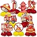BQC 9 Pcs Firetruck Birthday Decorations Fire Hydrant Centerpiece Firefighter Birthday Party Decorations Fire Truck Party Favors Fire Truck Birthday Party Supplies - Image 2