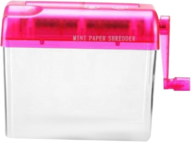 Red Manual Desktop Paper Shredder Portable Handheld for Home Office Use - Image 1
