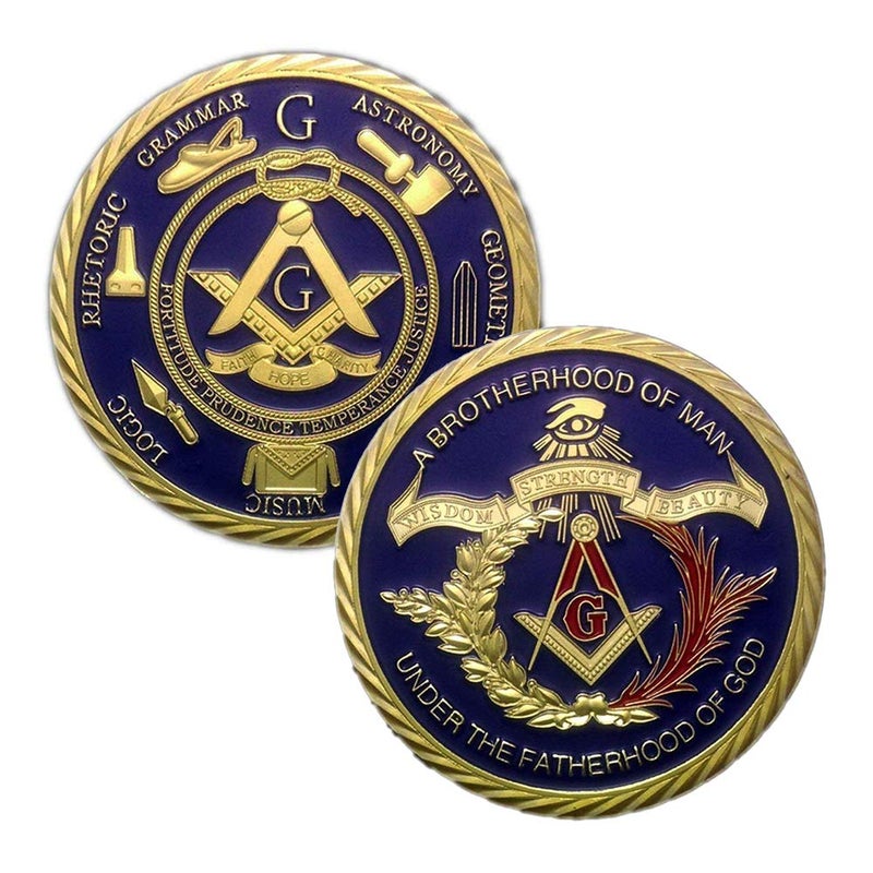 Woerda Masonic Challenge Coin for Freemasons Coin 3D Design with case - Image 3