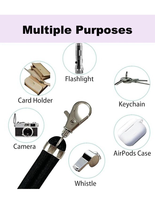 2 pcs Phone Lanyard, Universal Crossbody Cell Phone Lanyards, Multifunctional Nylon Patch Adjustable Shoulder Neck Strap Compatible with Most Smartphones(Black) - Image 5