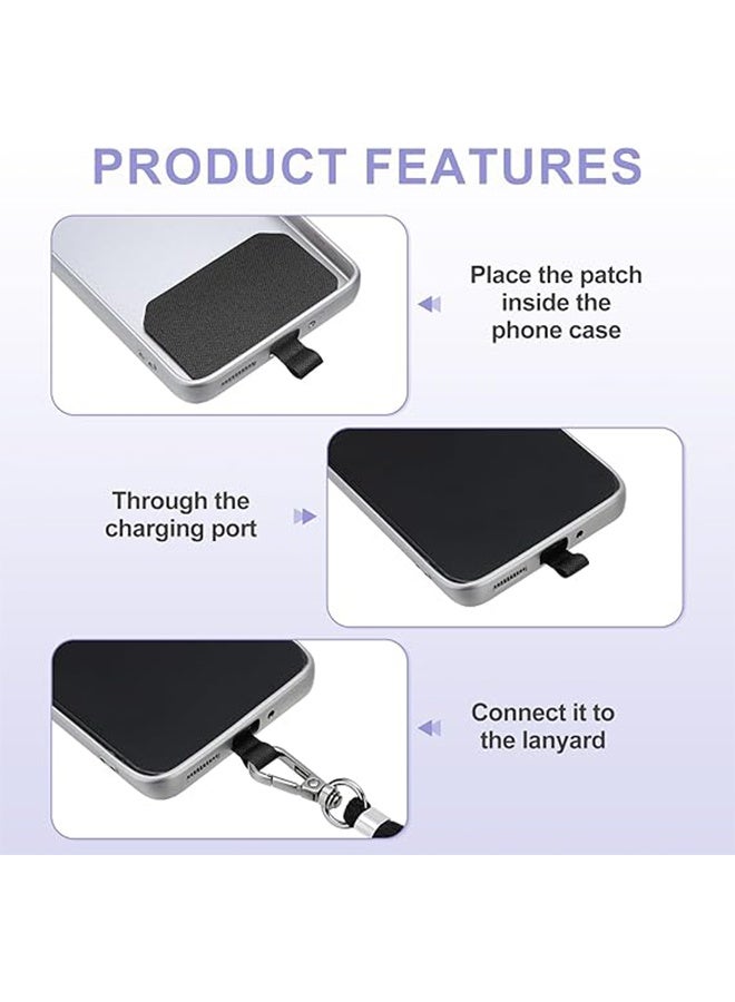 2 pcs Phone Lanyard, Universal Crossbody Cell Phone Lanyards, Multifunctional Nylon Patch Adjustable Shoulder Neck Strap Compatible with Most Smartphones(Black) - Image 3