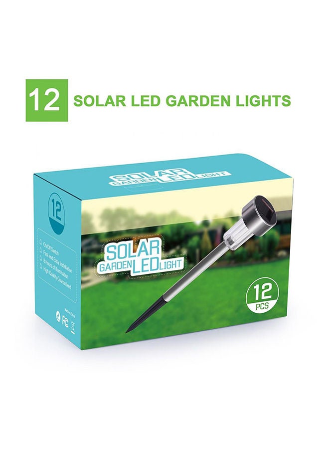 NIBEMINENT 12-Pieces Elegant Designed Weatherproof Energy Saving Solar Path Outdoor Garden LED Light White - Image 2