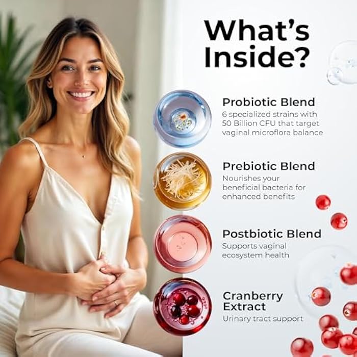 PharmaSupps Women’s Probiotic for Vaginal Health | 50 Billion CFU with Probiotics, Prebiotic, Postbiotics & Cranberry for pH Balance, UTI Support, Yeast, Gut Health, Odor, Dryness & Feminine Comfort - Image 3
