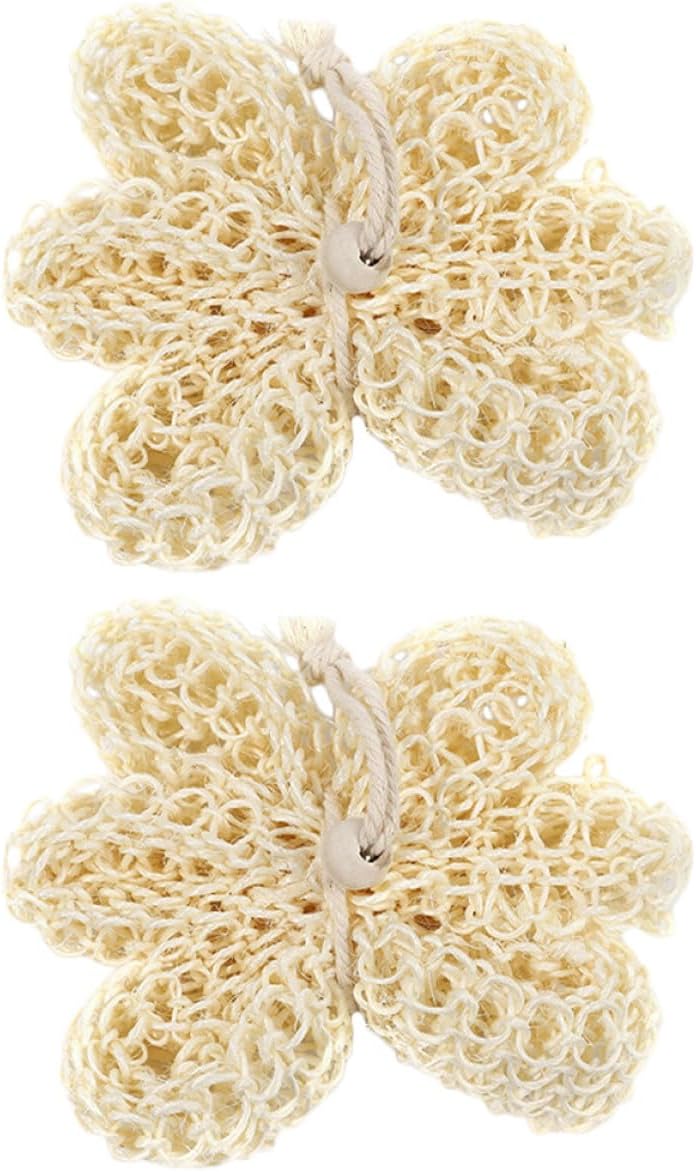 2pcs Sisal Shower Spheres Back Exfoliator Bath Scrubbers 12x7x3cm Natural Fiber Mesh Loofahs for Body Cleansing Bathroom Shower Supplies - Image 1