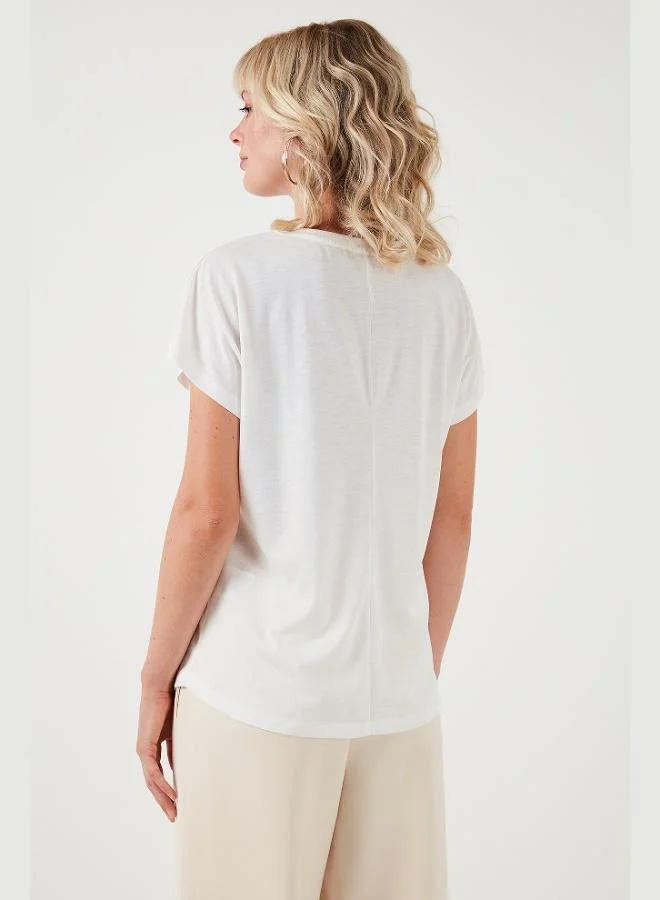 Lela  Lela Printed Crew Neck Regular Fit T-Shirt Women's T-Shirt 6671001 for Women | Best Price UAE