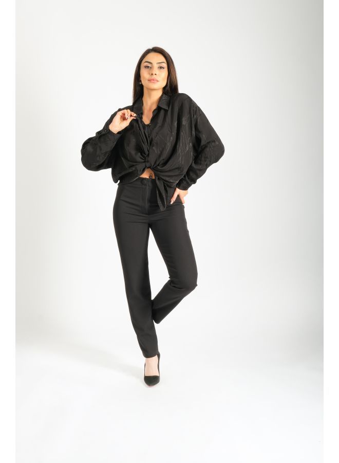 LONDONELLA Shirt With Button Placket - Black - 100142 - Image 4