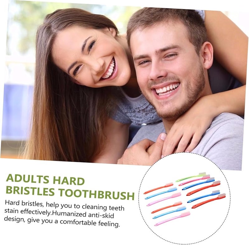 فرشاة أسنان ذات شعيرات صلبة للكبار 12 قطعة متوسطة الصلابة لإزالة البقع - Image 5