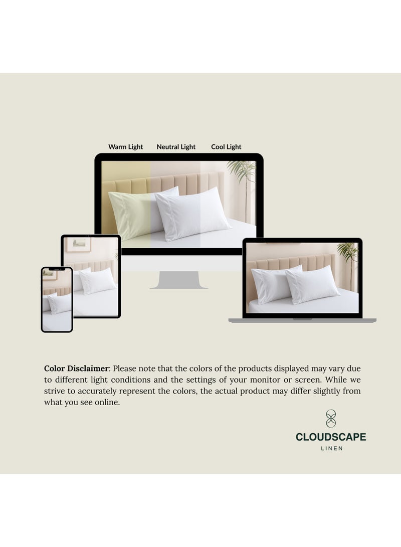 Cloud Scape Linen 600 Thread Count Egyption Cotton 2 Pillowcases Set (Standard, Silver) - Image 5