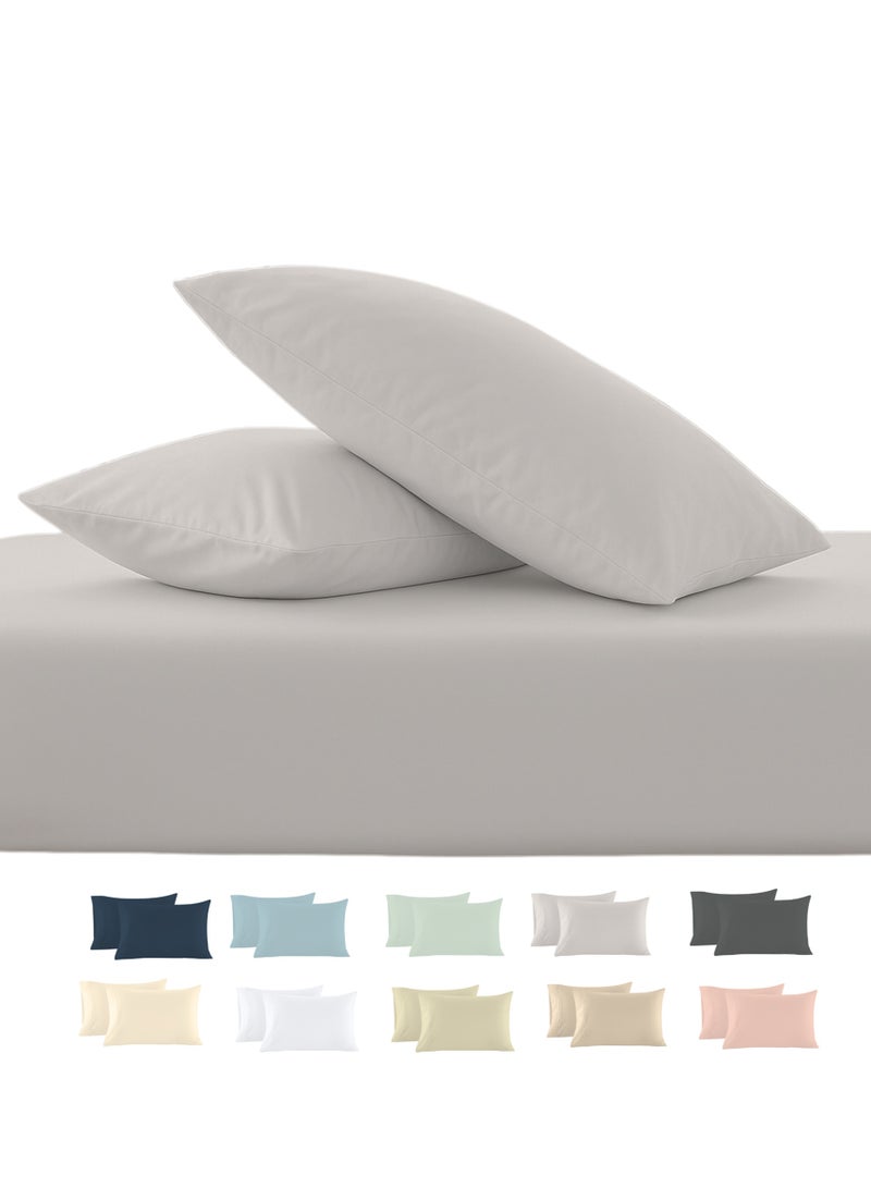 Cloud Scape Linen 600 Thread Count Egyption Cotton 2 Pillowcases Set (Standard, Silver) - Image 1