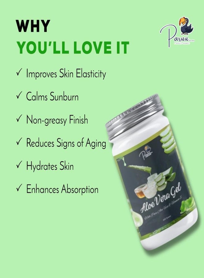 باريو جل الصبار بارو مع فيتامين هـ - نقي وطبيعي 100%، 400 مل | جل مهدئ ومرطب للوجه والشعر والبشرة | يساعد في علاج حب الشباب وحروق الشمس والجفاف | غير لزج وسريع الامتصاص - Image 4