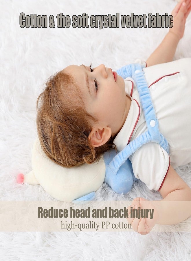 Feidoog Baby Head Protection Backpack with 3 Baby Knee Pads - Soft & Lightweight Head Protection for Walking and Crawling,Blue White Astronauts - Image 5