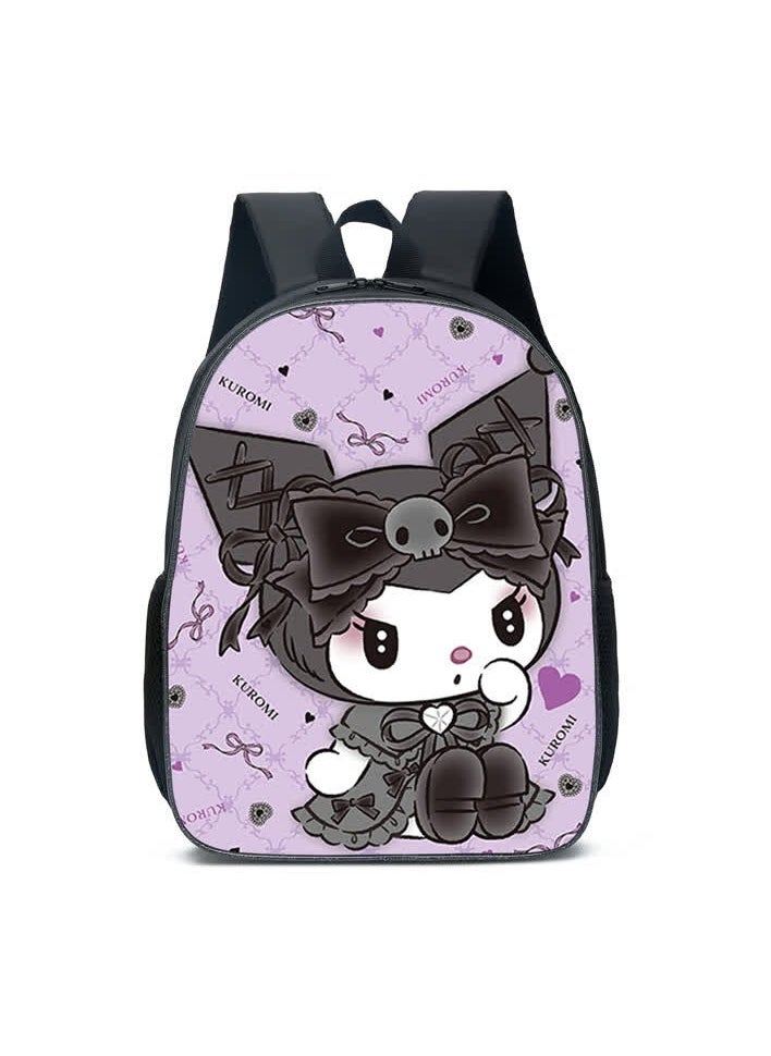 Generic New cartoon Kuromi three-piece set Yugui dog KT cartoon primary and secondary school student schoolbag children's backpack,D6 Kulomi three-piece set-09  - Image 2