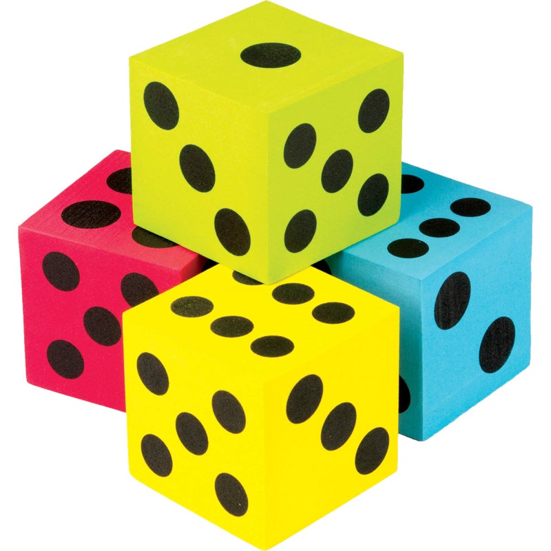 Teacher Created Resources (20810) Colorful Jumbo Dice 4-Pack - Image 1