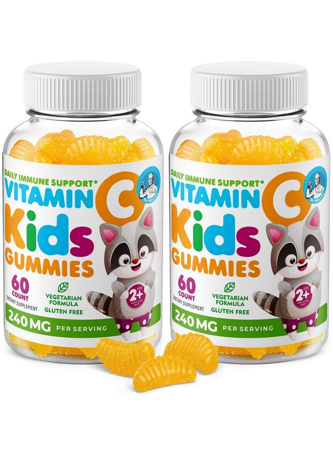 Dr. Moritz د. مورتز فيتامين سي جومي للأطفال والبالغين 240 ملغ - دعم المناعة فيتامينات قابلة للمضغ منخفضة السكر للأطفال - مكمل غذائي للأطفال خالي من الجيلاتين النباتي (نكهة الحمضيات) (120 حبة) - Image 1