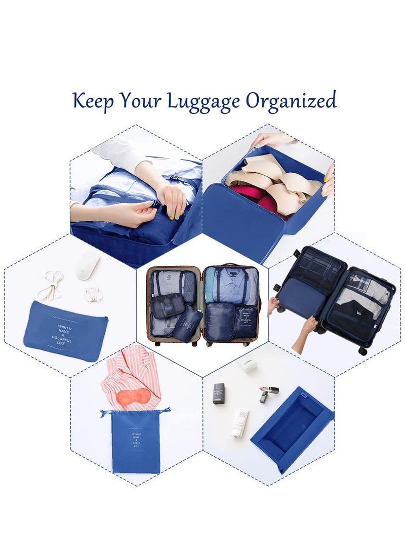 Packing Bags, 7 Set Travel Storage Bags for Clothes, Lightweight Luggage Travel Packing Organizers for Clothing Sorting, Travel Accessories (Dark Blue) - pzsku/Z99CAEA4CA65D11605C6FZ/45/_/1688373323/268c559a-366a-4dee-8ba4-7da07d2f6f95