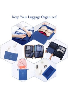 Arabest Packing Bags, 7 Set Travel Storage Bags for Clothes, Lightweight Luggage Travel Packing Organizers for Clothing Sorting, Travel Accessories (Dark Blue)  - Image 3
