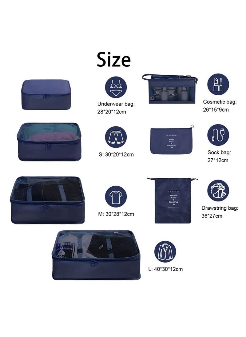 Packing Bags, 7 Set Travel Storage Bags for Clothes, Lightweight Luggage Travel Packing Organizers for Clothing Sorting, Travel Accessories (Dark Blue) - pzsku/Z99CAEA4CA65D11605C6FZ/45/_/1688373323/c99c016e-b839-45e3-902b-5e6a91b443a1