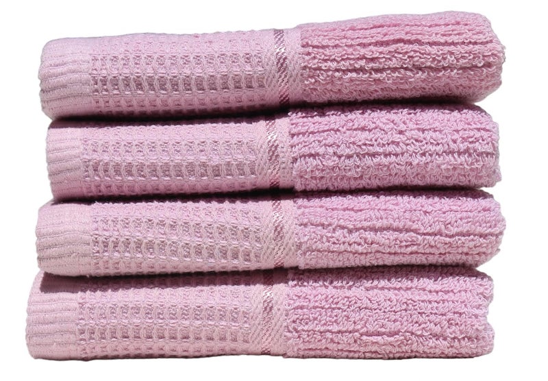 Solance Basic Cotton Hand Towel 450 GSM, Ultra Soft and Super Absorbent (Set of 4) Pink - Image 2