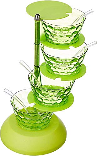 MD webline Storage Pickle Container Spice Rack 4 Layer Rotating Pickle Spice Tower Rack - Image 1