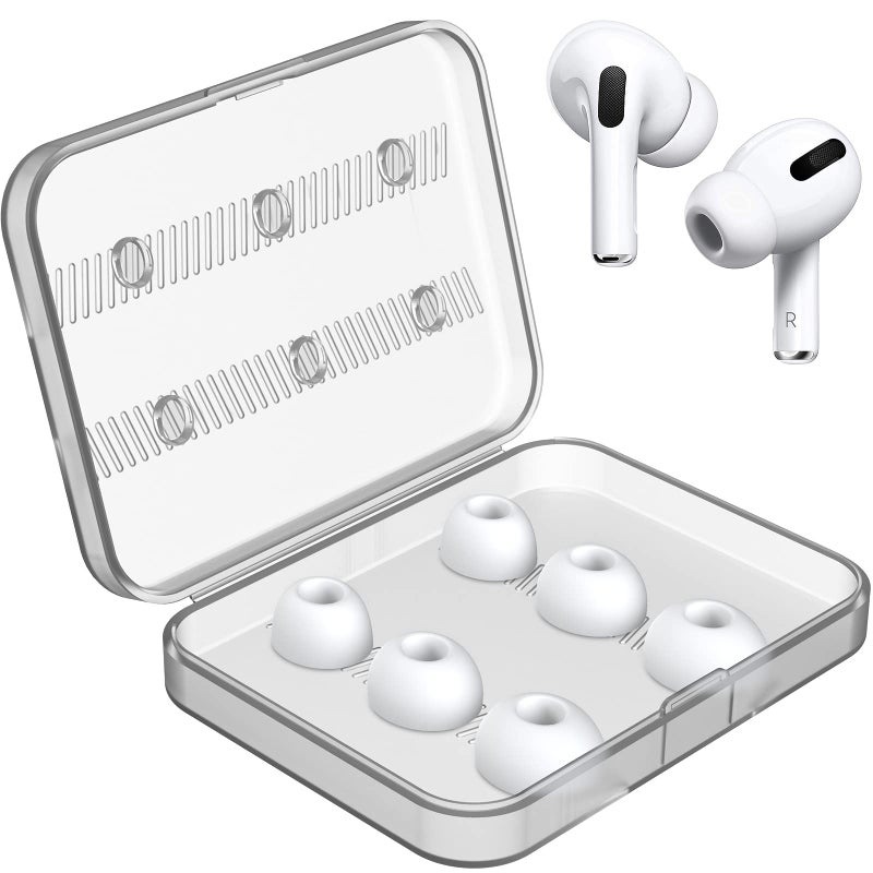 Link Dream 6 Pieces Replacement Ear Tips for AirPods Pro/AirPods Pro 2 Silicon Ear Buds Tips with Portable Storage Box (S/M/L 3 Pairs) - Image 1