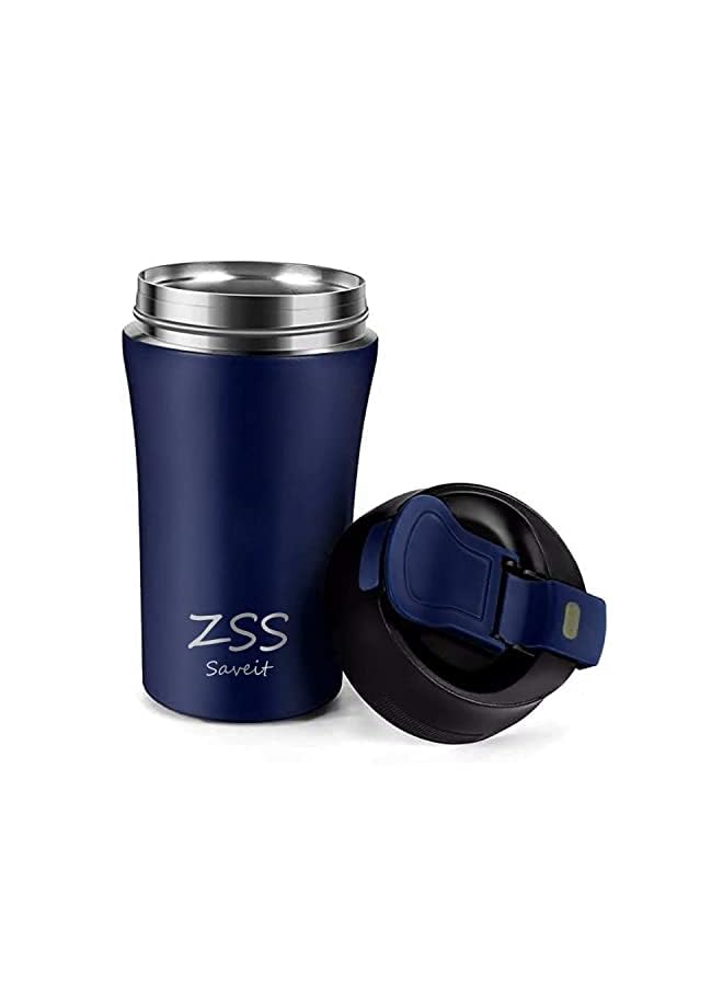Zaboon 450Ml Travel Coffee Mug With Straw Leak Proof Cup Reusable Tea Tumbler For Hot And Cold Beverage (Blue) - Image 2