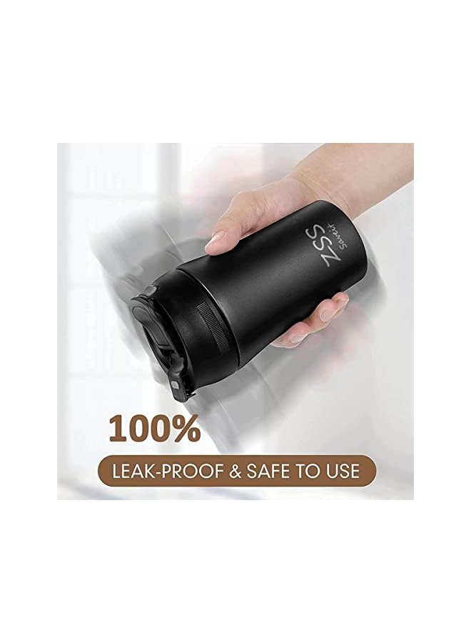 Zaboon 450Ml Travel Coffee Mug With Straw Leak Proof Cup Reusable Tea Tumbler For Hot And Cold Beverage (Blue) - Image 4