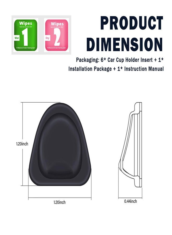 YGDMD 2025 Upgrade Car Cup Holder Insert,Anti-Slip Silicone Cupholder Insert for Car Stabilising Water Cups,Self-Adhesive Automotive Cup Holders Pad for Most Cars/Trucks/SUVs - Image 2