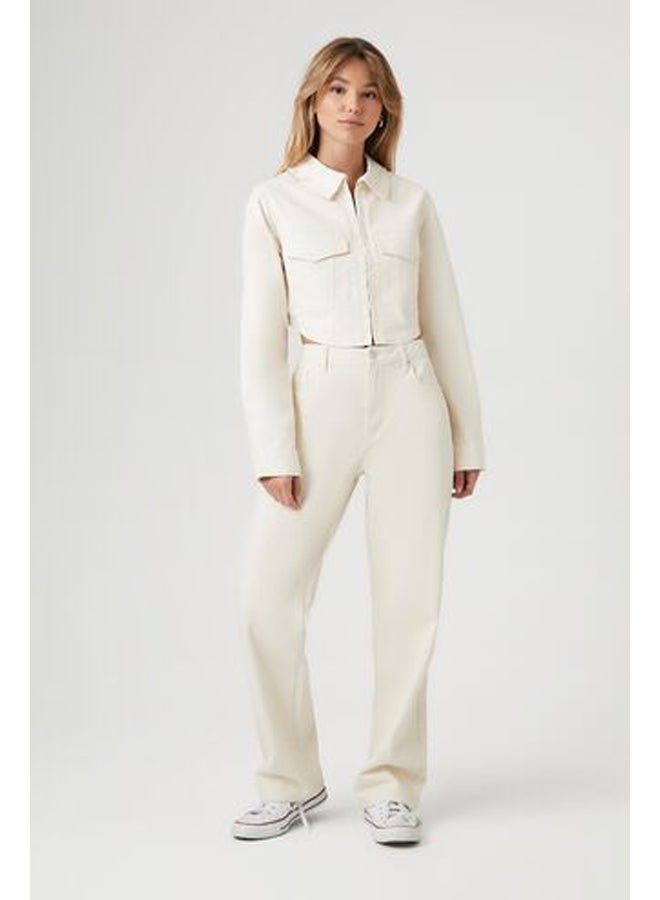 FOREVER 21 Hook-and-Eye Cropped Trucker Jacket - Image 4