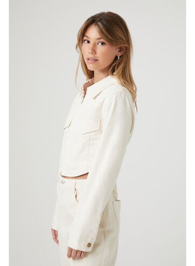FOREVER 21 Hook-and-Eye Cropped Trucker Jacket - Image 2