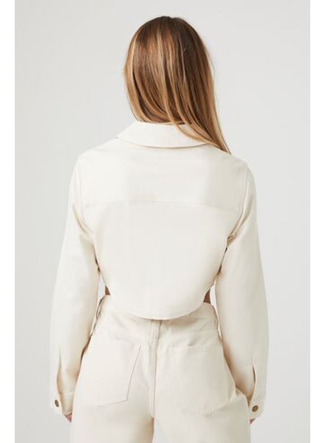 FOREVER 21 Hook-and-Eye Cropped Trucker Jacket - Image 3