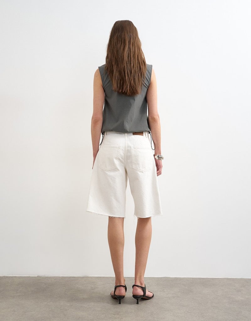 TOPSHOP Denim Barrel Jort Wh - Image 2