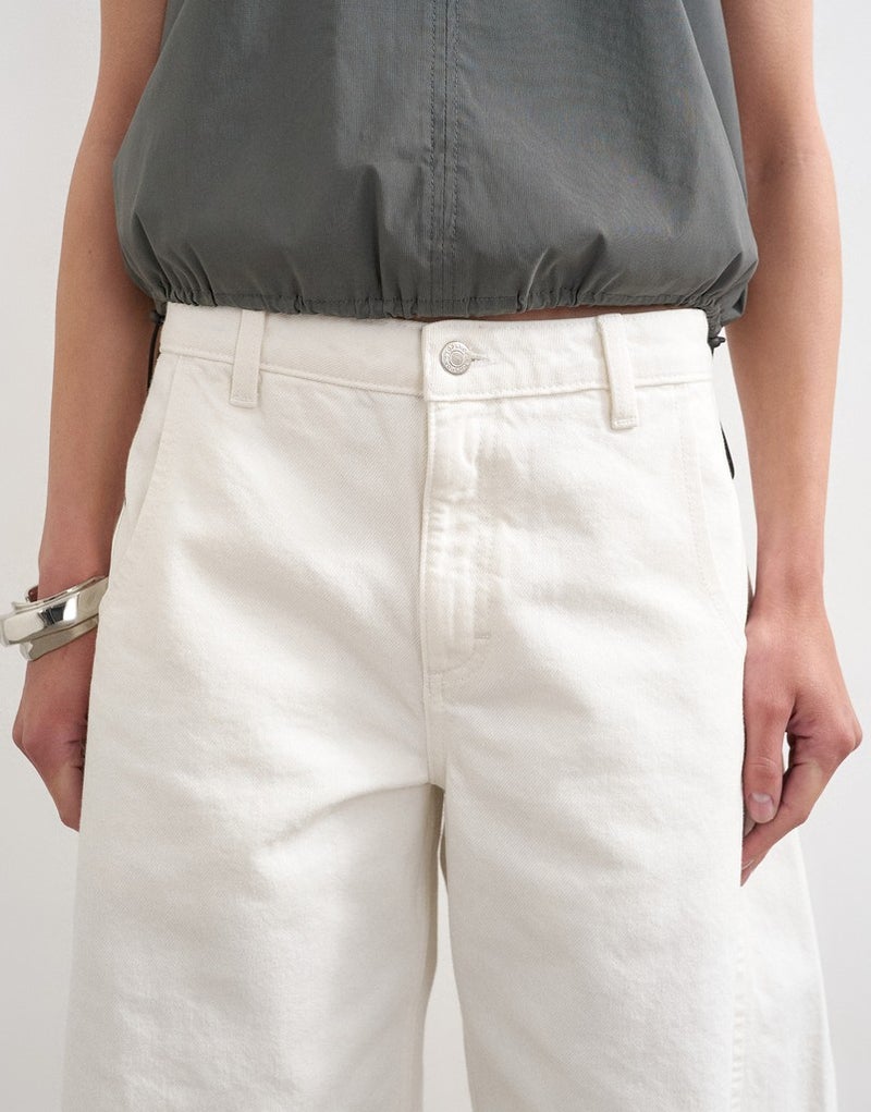TOPSHOP Denim Barrel Jort Wh - Image 3