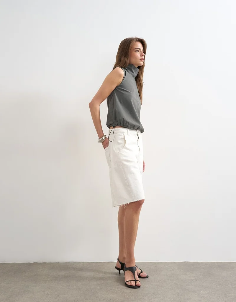 Topshop  Denim Barrel Jort Wh for Women | Best Price UAE