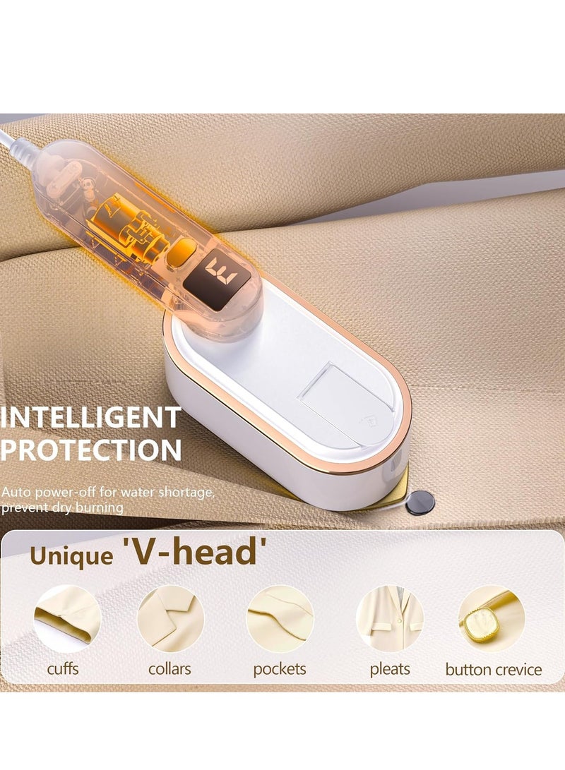 KIIUMI Handheld Size Portable Fabric Clothing Steamers,Travel Steamer Iron for Clothes - 1200W,150ml Water Tank,3 Steam Levels Output,9S Fast Heat-up,LCD Screen Iron for Home,Travel - Image 2