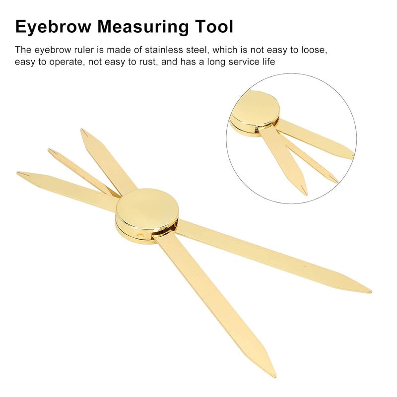 Eyebrow Ruler, Adjustable Accurate Positioning Stainless Steel Material Gold Design Brow Measuring Tool Brow Measuring Tool Eyebrow Extensions Shaper Tool Eyebrow Mapping Ruler - Image 3