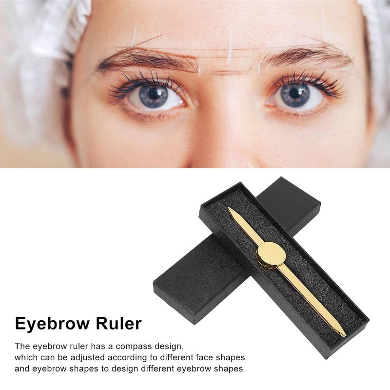 Eyebrow Ruler, Adjustable Accurate Positioning Stainless Steel Material Gold Design Brow Measuring Tool Brow Measuring Tool Eyebrow Extensions Shaper Tool Eyebrow Mapping Ruler - Image 4