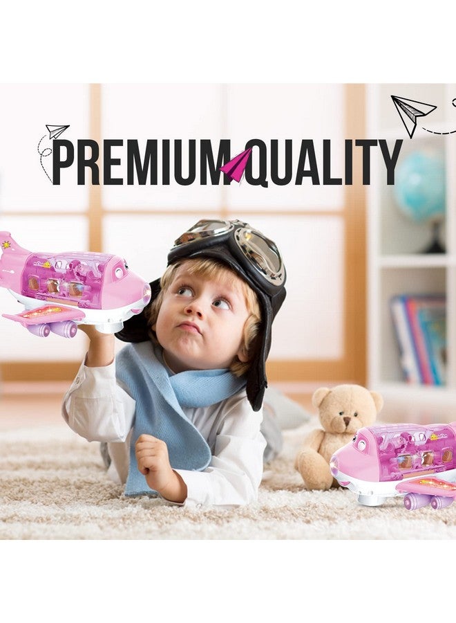 Toysery ألعاب طائرات تويسيري للأطفال، حركة الاصطدام والانطلاق، طائرة لعبة للأطفال مع أضواء LED و أصوات للأولاد والبنات من 3-12 سنة (طائرة شحن وردية) - Image 4