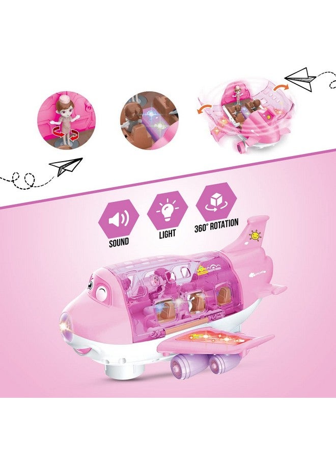 Toysery ألعاب طائرات تويسيري للأطفال، حركة الاصطدام والانطلاق، طائرة لعبة للأطفال مع أضواء LED و أصوات للأولاد والبنات من 3-12 سنة (طائرة شحن وردية) - Image 3