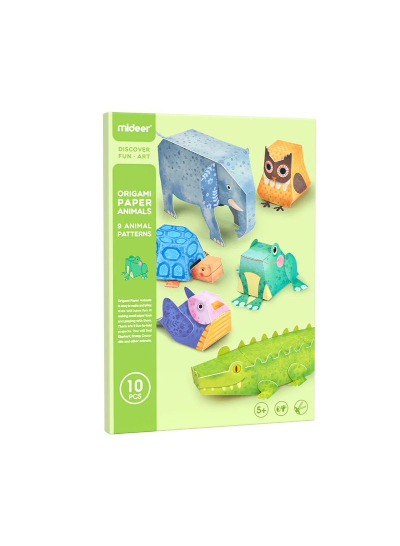 MiDeer Paper Model Animals Origami Kit for Kids Ages 5+ | 3D Paper Craft Set with 9 Animal Designs | No Scissors Needed | Pre-Creased, Perforated, Easy Pop-Out Craft for Boys & Girls - Image 1