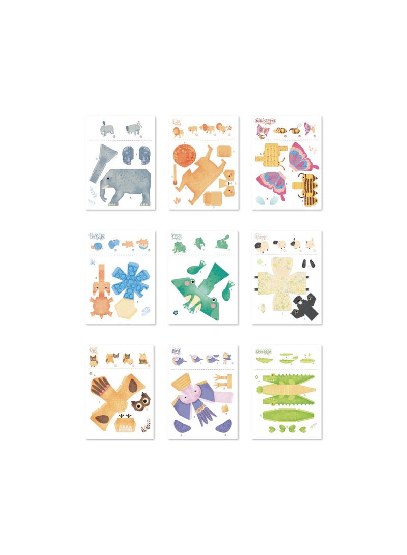 MiDeer Paper Model Animals Origami Kit for Kids Ages 5+ | 3D Paper Craft Set with 9 Animal Designs | No Scissors Needed | Pre-Creased, Perforated, Easy Pop-Out Craft for Boys & Girls - Image 2