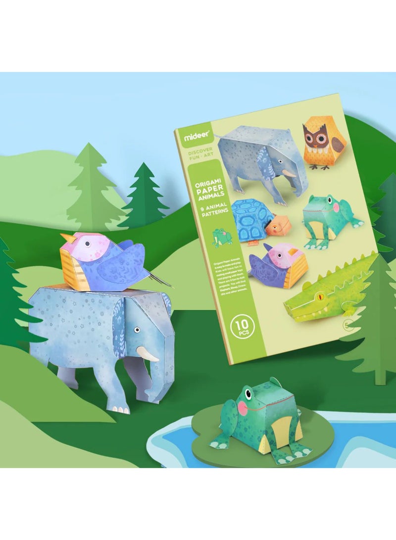 MiDeer Paper Model Animals Origami Kit for Kids Ages 5+ | 3D Paper Craft Set with 9 Animal Designs | No Scissors Needed | Pre-Creased, Perforated, Easy Pop-Out Craft for Boys & Girls - Image 4