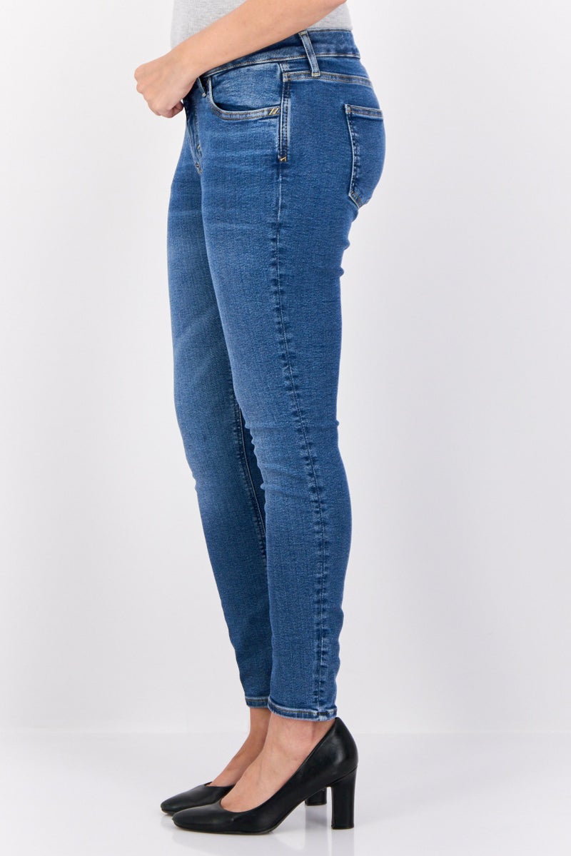 ESPRIT Women Skinny Fit Washede Stretchable Jeans, Navy - Image 2