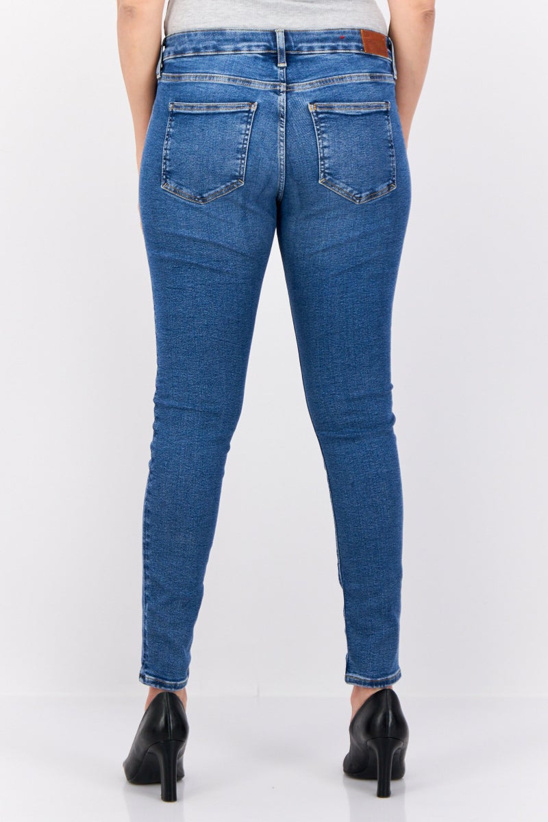 ESPRIT Women Skinny Fit Washede Stretchable Jeans, Navy - Image 3