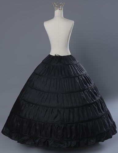 BEAUTELICATE MISSYDRESS Full A-line 6 Hoops Floor-Length Bridal Dress Gown Slip Petticoat Black - Image 2