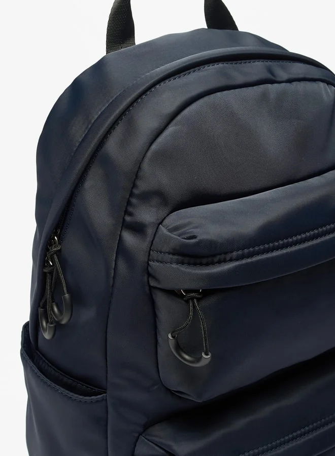 لي كوبر Logo Print Backpack with Adjustable Straps and Zip Closure - 32x17x45 cm